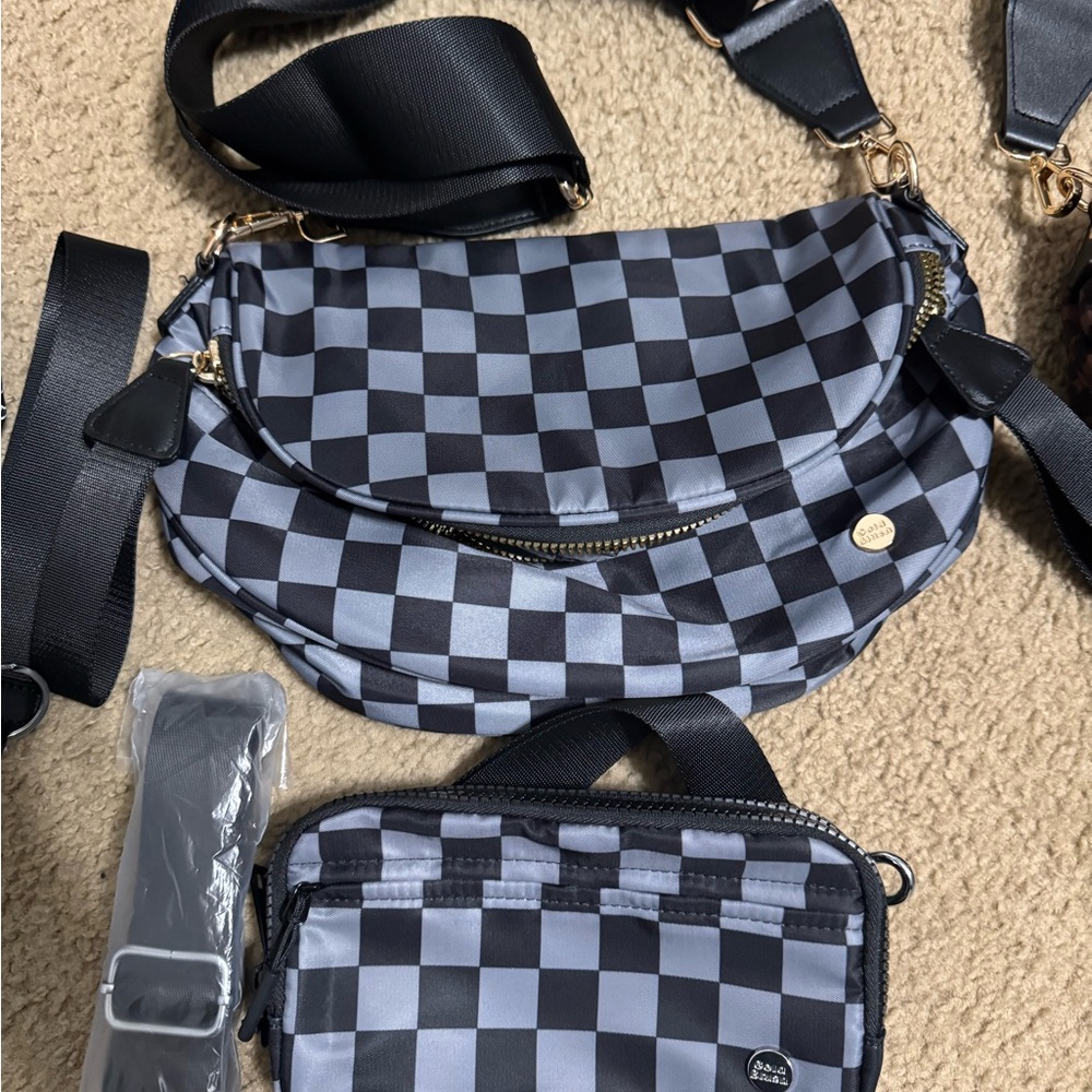 Gold blush crossbody bags with dual modes